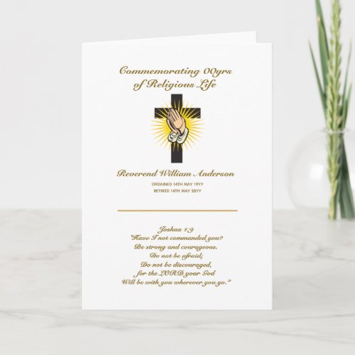 Priest Retirement Card Personalized Bible Verse
