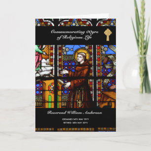 Priest Retirement Card Personalized Stained Glass