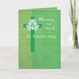 Priest St. Patrick's Day Cross Card