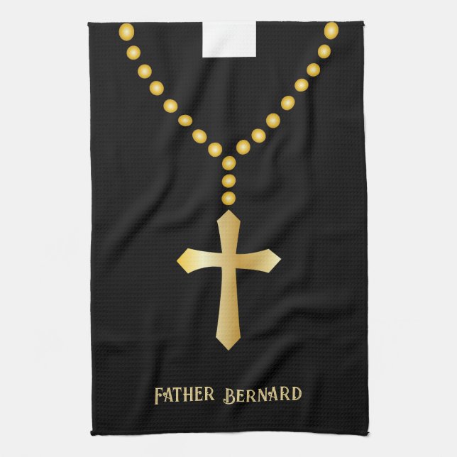 Priest Vicar Pastor Religious Kitchen Towel (Vertical)