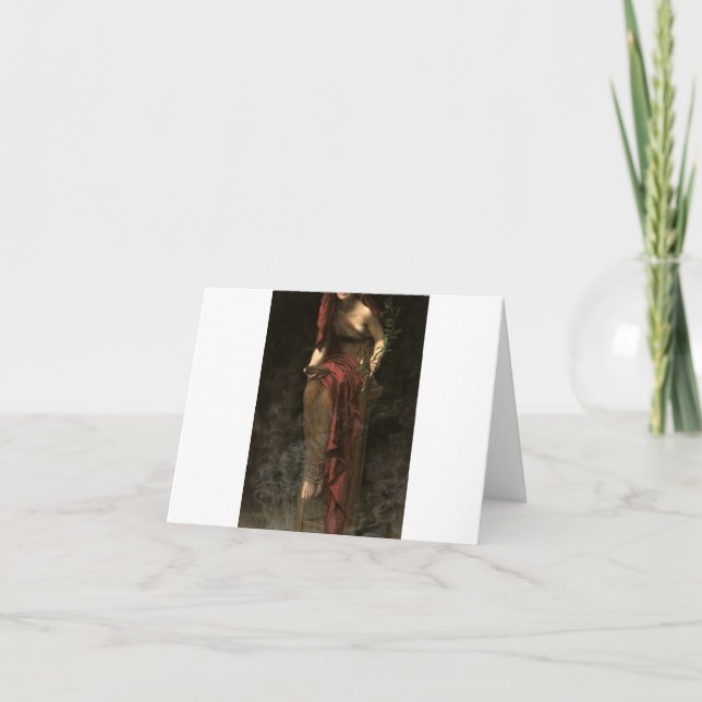 Priestess of Delphi, 1891 by John Collier Letterpress Thank You Card (Front)