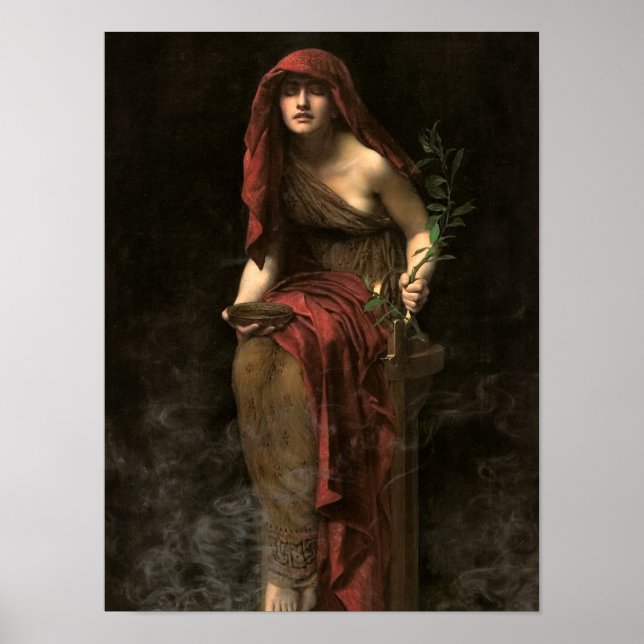 Priestess of Delphi, 1891 by John Collier Poster (Front)