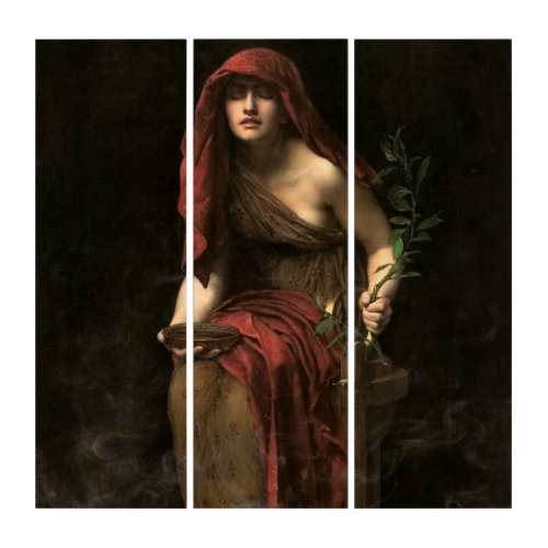 Priestess of Delphi 1891 by John Collier Triptych