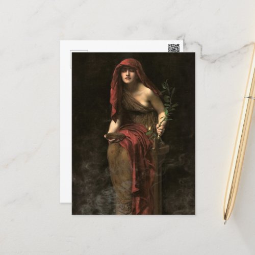 Priestess of Delphi by John Collier Postcard