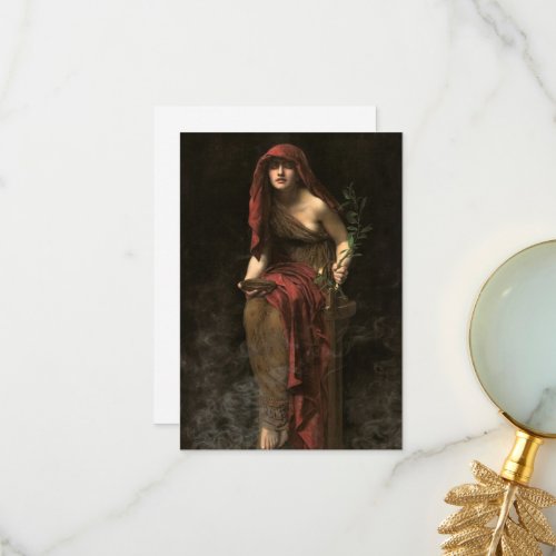 Priestess of Delphi by John Collier Thank You Card