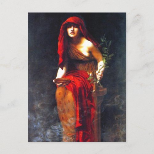 Priestess of Delphi  Collier Fine Art Painting Postcard