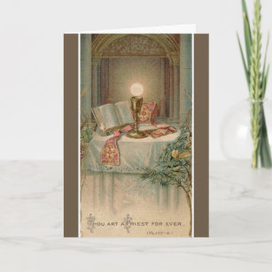 Priesthood Anniversary Missal Host Chalice Altar Card