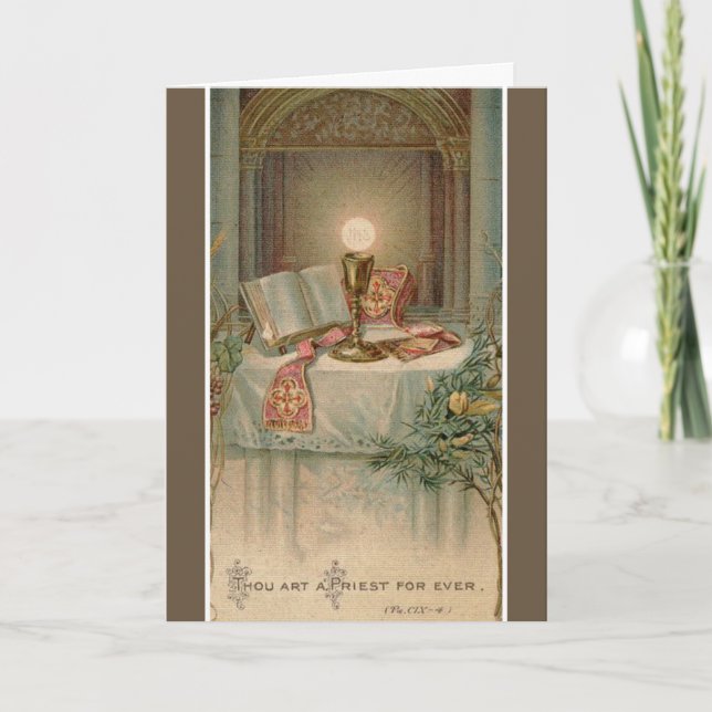 Priesthood Anniversary Missal Host Chalice Altar Card (Front)