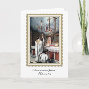 Priesthood Anniversary Ordination Elegant Priest Card by ShowerOfRoses at Zazzle