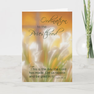 Priesthood Ordination, Lilies & Cross Card
