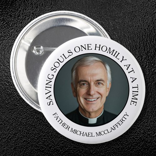 PRIESTHOOD PHOTO SIMPLE BLACK AND WHITE BUTTON