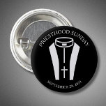 PRIESTHOOD PHOTO SIMPLE BLACK AND WHITE BUTTON<br><div class="desc">This stylish black-and-white button features a classic priest collar design along with the text “PRIESTHOOD SUNDAY September 29, 2024.” (Typically, this observance is on the last Sunday in September, but churches can celebrate this anytime at their convenience.) The Simple yet powerful, this button is perfect for wearing during parish celebrations,...</div>