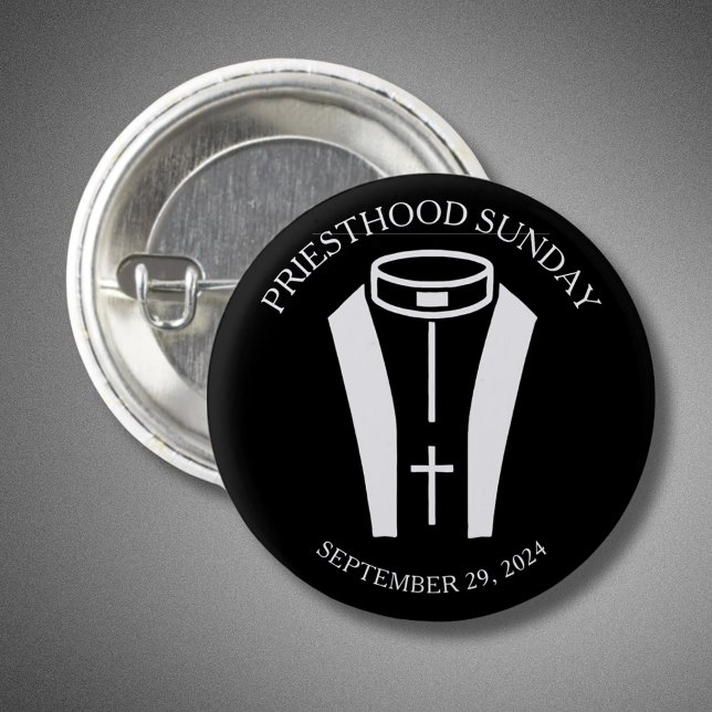 PRIESTHOOD PHOTO SIMPLE BLACK AND WHITE BUTTON (Creator Uploaded)