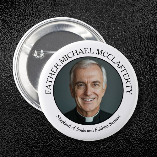 PRIESTHOOD PHOTO SIMPLE BLACK AND WHITE BUTTON