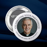 PRIESTHOOD PHOTO SIMPLE BLACK AND WHITE BUTTON<br><div class="desc">Perfect for Priesthood Sunday, ordination anniversaries, or any occasion honoring clergy, this pin serves as a meaningful symbol of appreciation and respect for those who dedicate their lives to serving Christ and His Church. The white background ensures the priest remains the focal point, making this pin a versatile accessory for...</div>