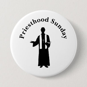 Priesthood Sunday Button of Priest with Bible