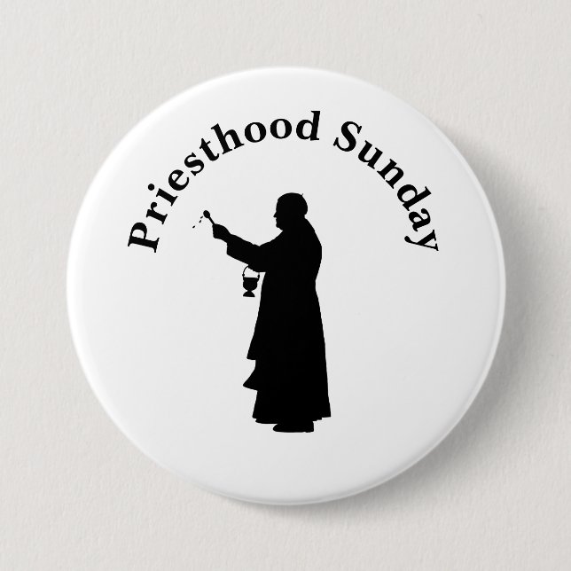 Priesthood Sunday Button of Priest with Holy Water (Front)