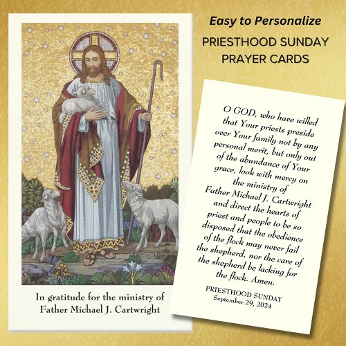 PRIESTHOOD SUNDAY PERSONALIZED PRAYER CARDS