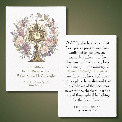 PRIESTHOOD SUNDAY PERSONALIZED PRAYER CARDS