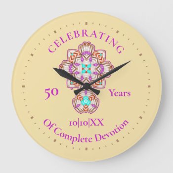 Priests Ordination Anniversary Commemoration Large Clock by Flissitations at Zazzle
