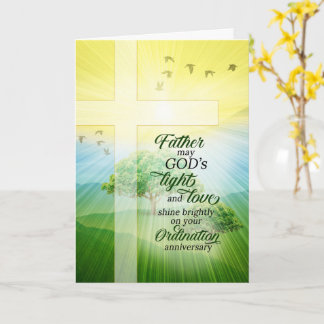 Priest's Ordination Anniversary Sunlit Meadow Card