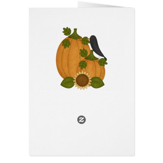 Prim Autumn Crow Pumpkin & Sunflowers Personalize (Back)