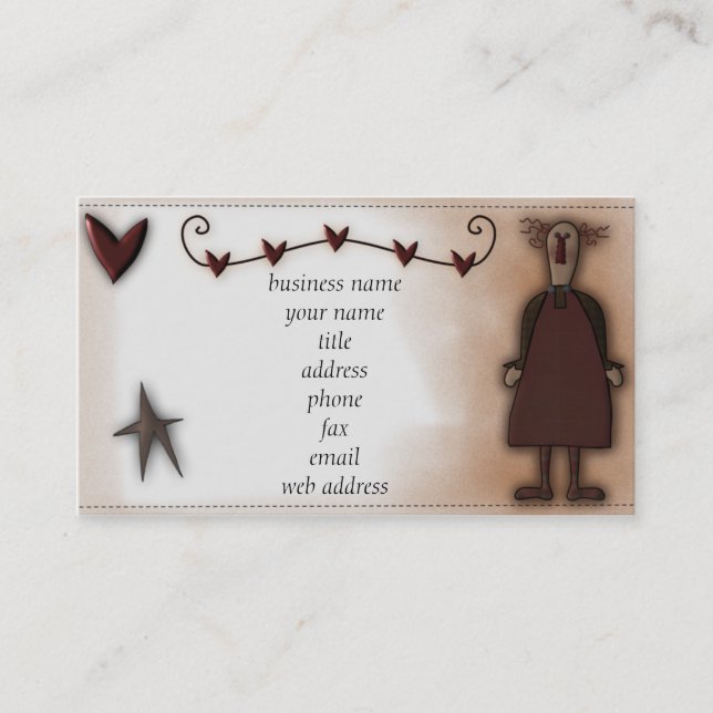 Prim Doll w/Hearts Profile Card (Front)