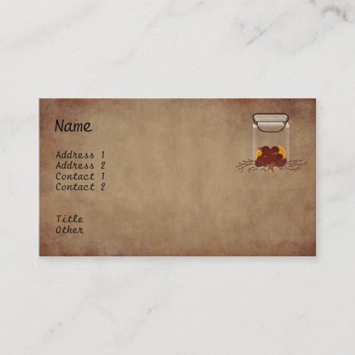 Prim Jar Fixins Business Card