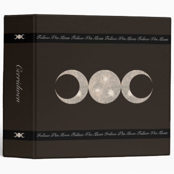 Prim Moon Design Book Of Shadows Choose Backg. Col Binder by WellWritWitch at Zazzle