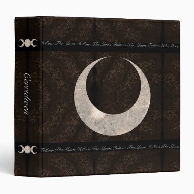 Prim Moon Design Book of Shadows Med. 3 Ring Binder (Front/Spine)