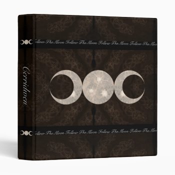 Prim Moon Design Book Of Shadows Sml. 3 Ring Binder by WellWritWitch at Zazzle