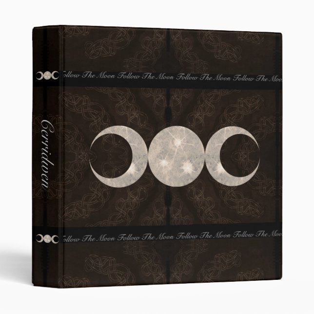 Prim Moon Design Book of Shadows Sml. 3 Ring Binder (Front/Spine)