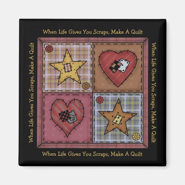 Prim Patchework Quilter's Magnet (Front)