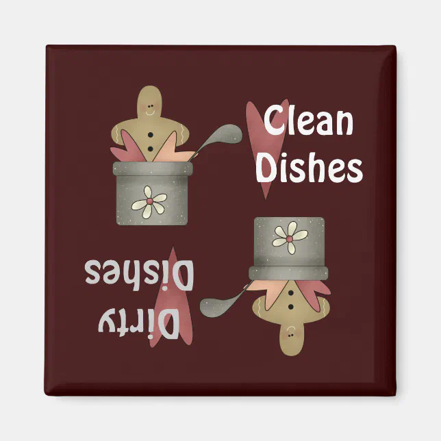 Prim Pots Clean Dirty Dishes Zazzle