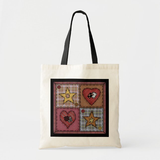 Prim Quilt Patches Tote (Front)