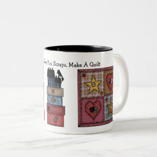 Prim Quilt Patchwork Two-Tone Coffee Mug
