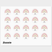 Prim Rainbow Valentine's Day Classic Round Sticker