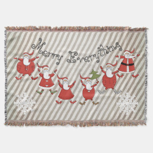Prim Santas Merry Everything Throw Throw Blanket