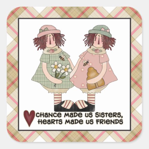 Prim sisters cartoon fun sticker