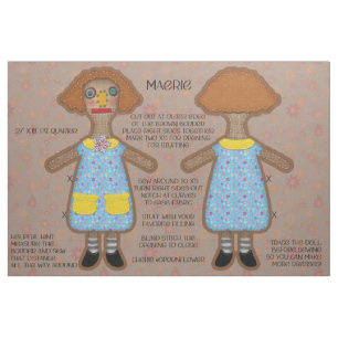 Prim Style Soft Doll Toy Cut and Sew Kit Fabric