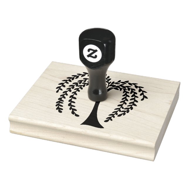 Prim Willow Tree Silhouette, 4" x 5" Rubber Stamp (Stamp)