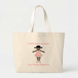 Prima Ballerina Bag-African American Large Tote Bag