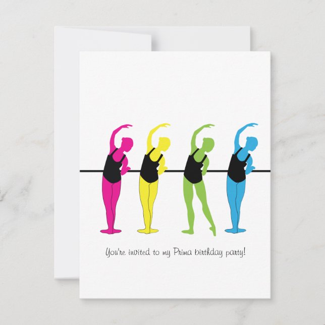 Prima Ballerina birthday invitation (Front)