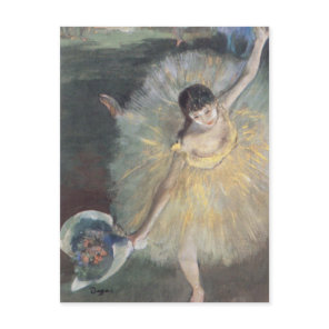 Prima Ballerina bowing on stage Edgar Degas Postcard