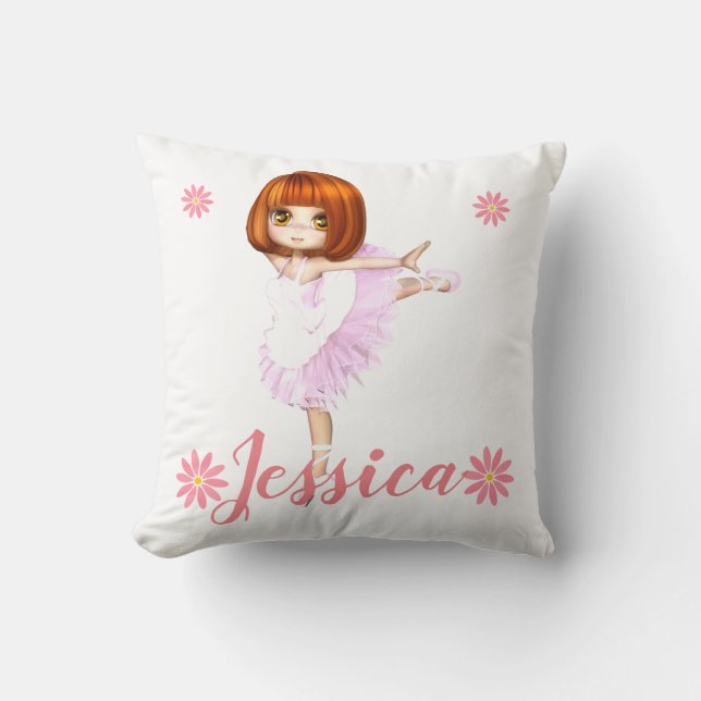 Prima Ballerina Custom Throw Pillow (Front)