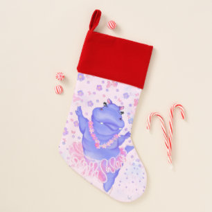 Prima Ballerina Hippo - Add Your Picture / Text Christmas Stocking