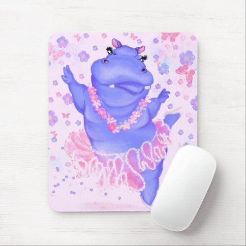 Prima Ballerina Hippo _ Add Your Picture  Text Mouse Pad