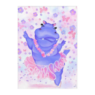 Prima Ballerina Hippo - Happy Acrylic Print