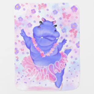 Prima Ballerina Hippo - Happy Dancer Baby Blanket