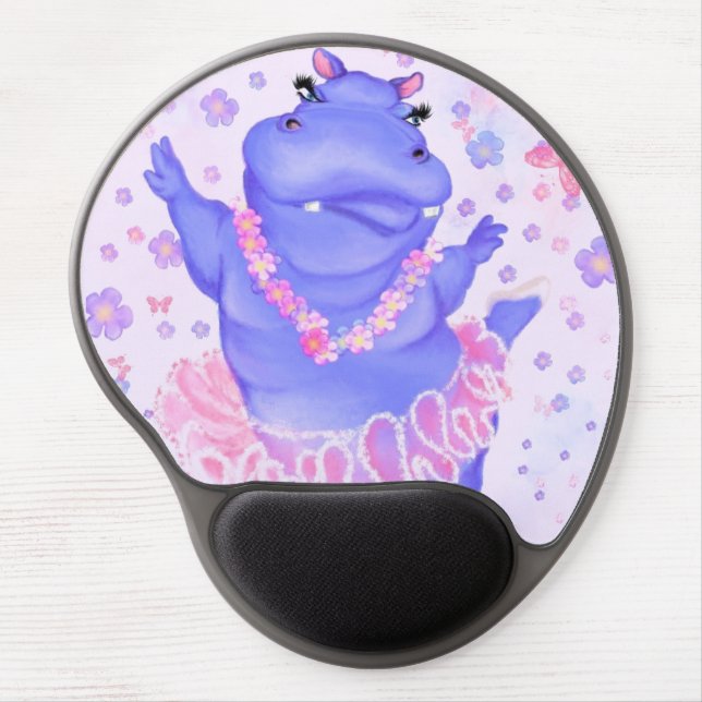 Prima Ballerina Hippo - Happy Dancer Gel Mouse Pad (Front)